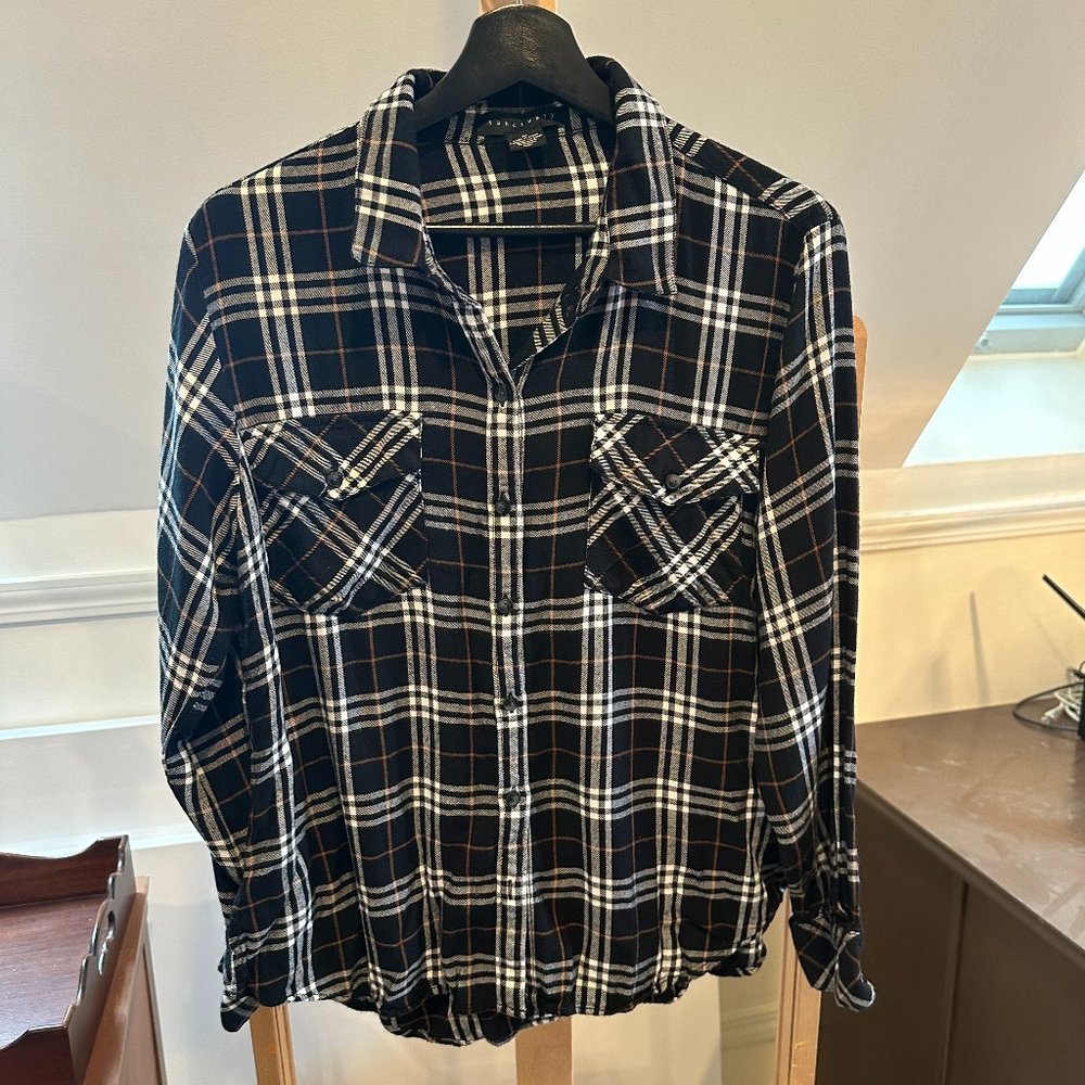 Sanctuary Soft Flannel Blouse Plaid Medium EUC